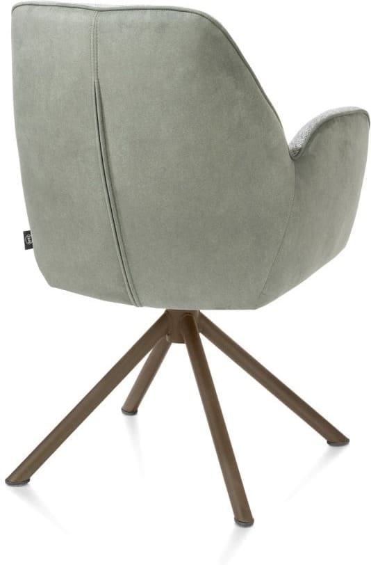 Henders & Hazel Bell armstoel - steelbrown frame recht - draaibaar - pocket - combi calabria/vada - olijf Groen Armstoel
