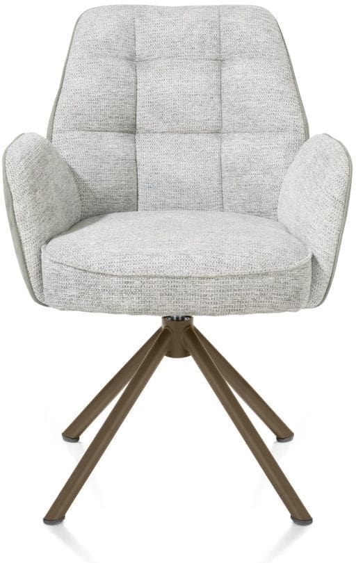 Henders & Hazel Bell armstoel - steelbrown frame recht - draaibaar - pocket - combi calabria/vada - olijf Groen Armstoel