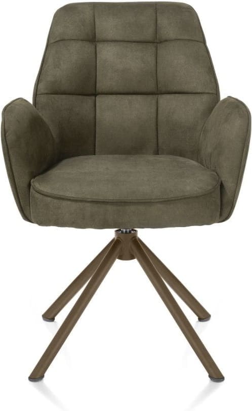Henders & Hazel Bell armstoel - steelbrown frame recht - draaibaar - pocket - stof calabria - mosgroen Armstoel