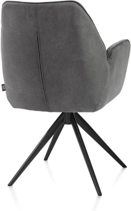 Henders & Hazel Bell armstoel - zwart frame - draaibaar - relax - pocket - combi calabria/vada - antraciet Antraciet Armstoel