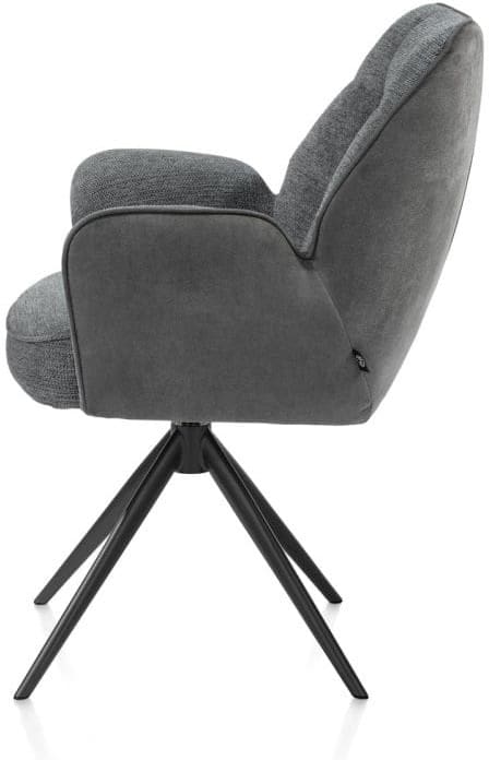 Henders & Hazel Bell armstoel - zwart frame - draaibaar - relax - pocket - combi calabria/vada - antraciet Antraciet Armstoel