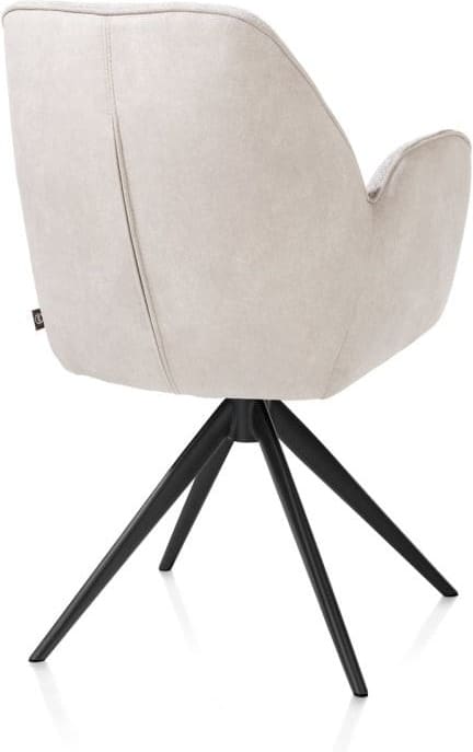 Henders & Hazel Bell armstoel - zwart frame - draaibaar - relax - pocket - combi calabria/vada - kiezel Grijs|Wit Armstoel