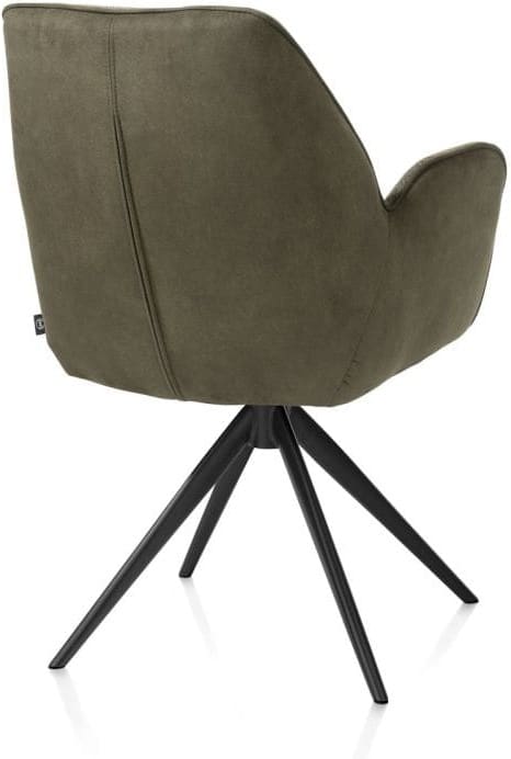 Henders & Hazel Bell armstoel - zwart frame - draaibaar - relax - pocket - combi calabria/vada - mosgroen Armstoel