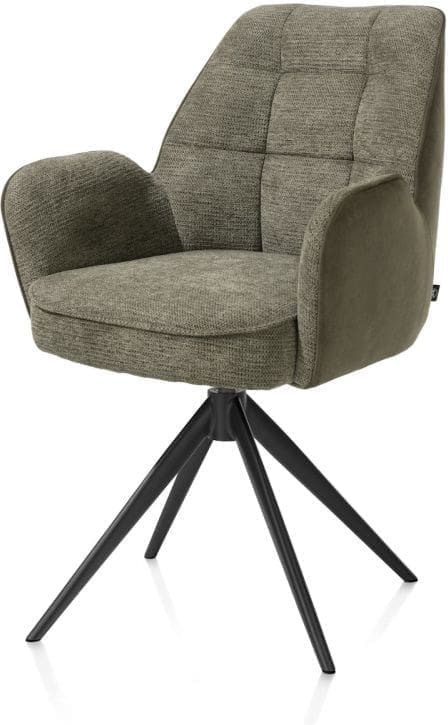 Henders & Hazel Bell armstoel - zwart frame - draaibaar - relax - pocket - combi calabria/vada - mosgroen  Armstoel