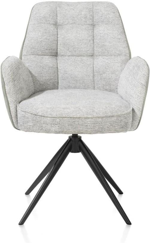 Henders & Hazel Bell armstoel - zwart frame - draaibaar - relax - pocket - combi calabria/vada - olijf Groen Armstoel