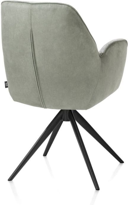 Henders & Hazel Bell armstoel - zwart frame - draaibaar - relax - pocket - combi calabria/vada - olijf Groen Armstoel
