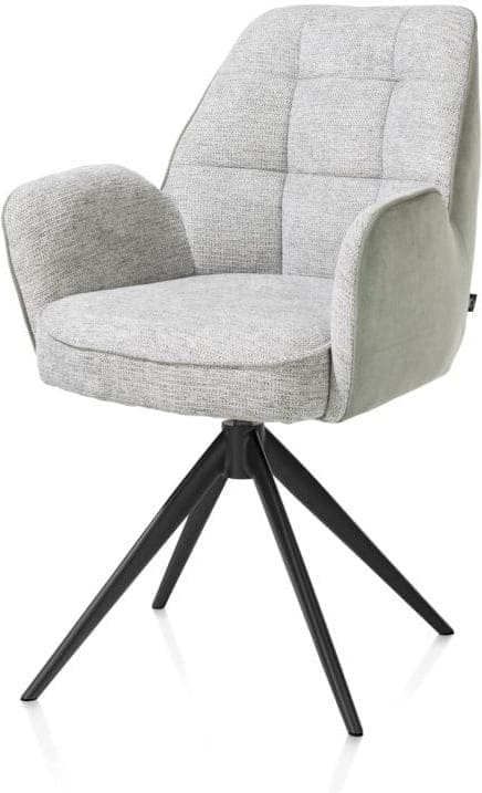 Henders & Hazel Bell armstoel - zwart frame - draaibaar - relax - pocket - combi calabria/vada - olijf Groen Armstoel