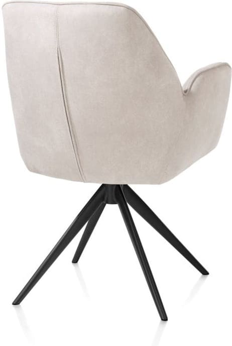 Henders & Hazel Bell armstoel - zwart frame - draaibaar - relax - pocket - stof calabria - kiezel Grijs|Wit Armstoel