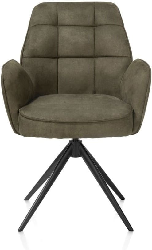 Henders & Hazel Bell armstoel - zwart frame - draaibaar - relax - pocket - stof calabria - mosgroen Armstoel
