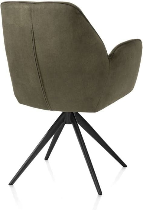 Henders & Hazel Bell armstoel - zwart frame - draaibaar - relax - pocket - stof calabria - mosgroen Armstoel