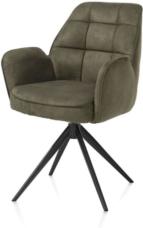Henders & Hazel Bell armstoel - zwart frame - draaibaar - relax - pocket - stof calabria - mosgroen Armstoel