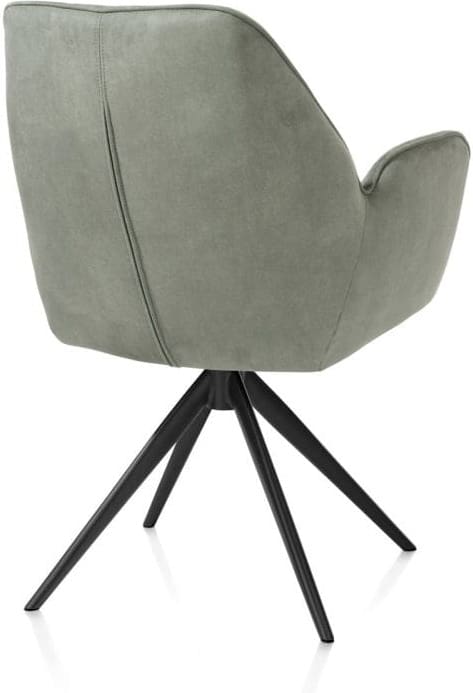 Henders & Hazel Bell armstoel - zwart frame - draaibaar - relax - pocket - stof calabria - olijf Groen Armstoel