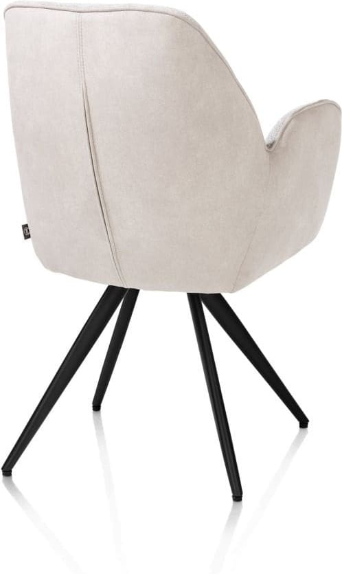 Henders & Hazel Bell armstoel - zwart frame - pocket - combi calabria/vada - kiezel Grijs|Wit Armstoel
