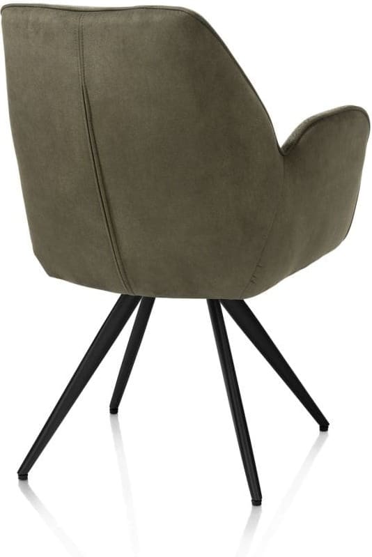 Henders & Hazel Bell armstoel - zwart frame - pocket - combi calabria/vada - mosgroen Armstoel