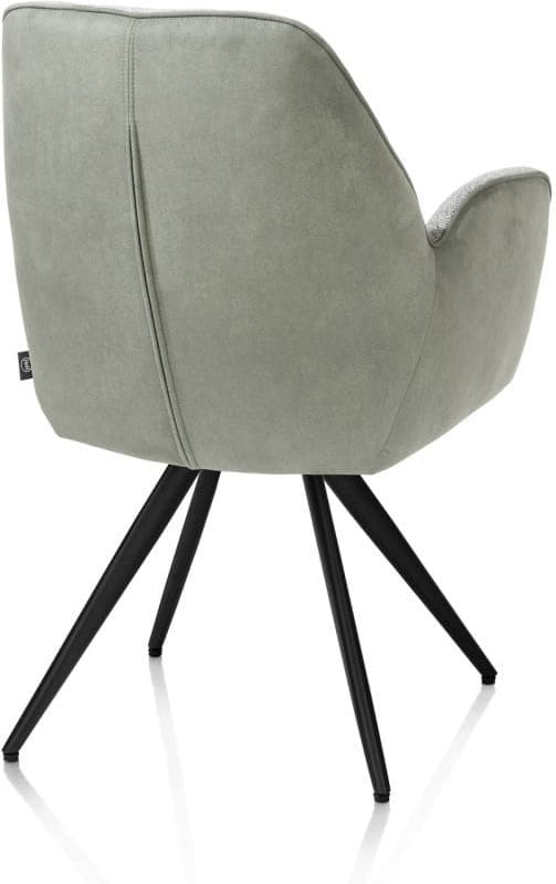 Henders & Hazel Bell armstoel - zwart frame - pocket - combi calabria/vada - olijf Groen Armstoel