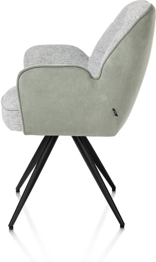 Henders & Hazel Bell armstoel - zwart frame - pocket - combi calabria/vada - olijf Groen Armstoel