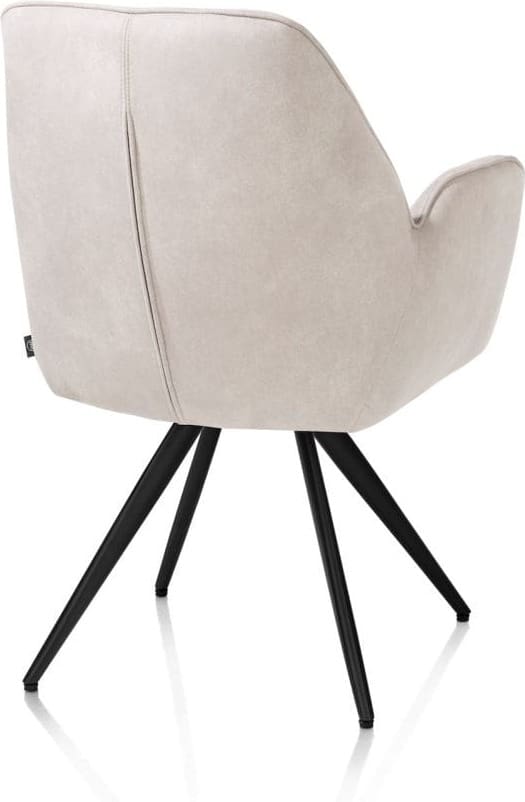 Henders & Hazel Bell armstoel - zwart frame - pocket - stof calabria - kiezel Grijs|Wit