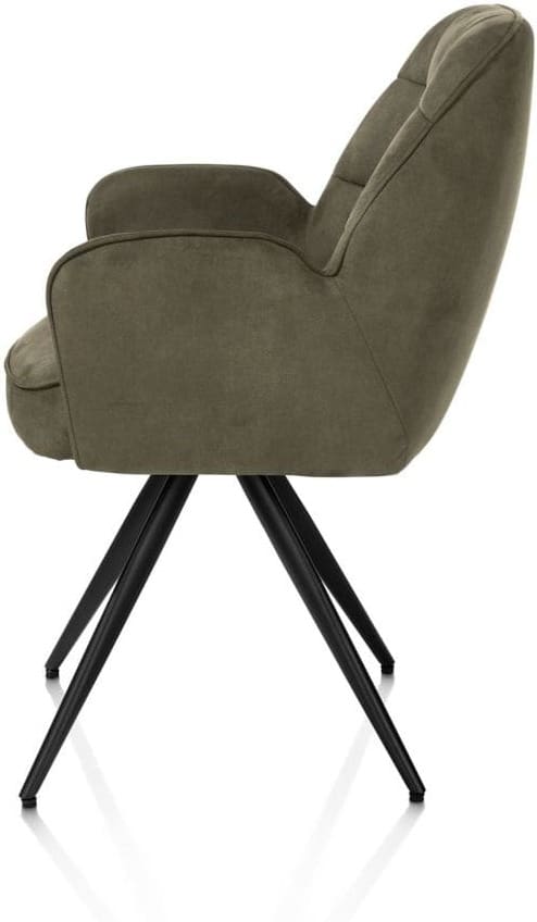 Henders & Hazel Bell armstoel - zwart frame - pocket - stof calabria - mosgroen