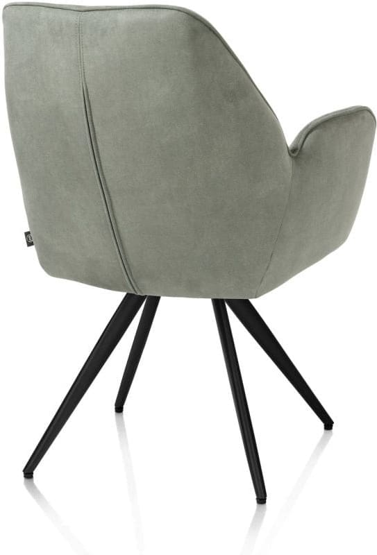 Henders & Hazel Bell armstoel - zwart frame - pocket - stof calabria - olijf Groen