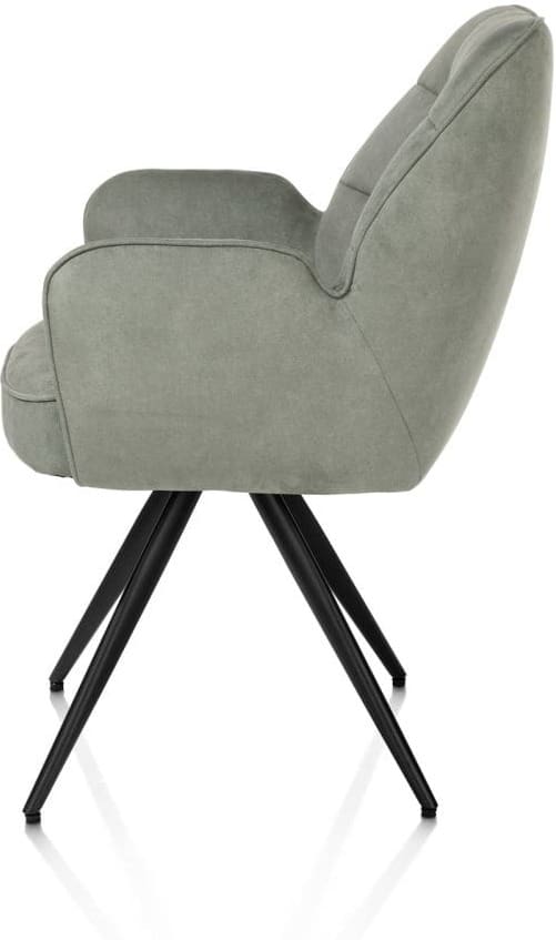 Henders & Hazel Bell armstoel - zwart frame - pocket - stof calabria - olijf Groen