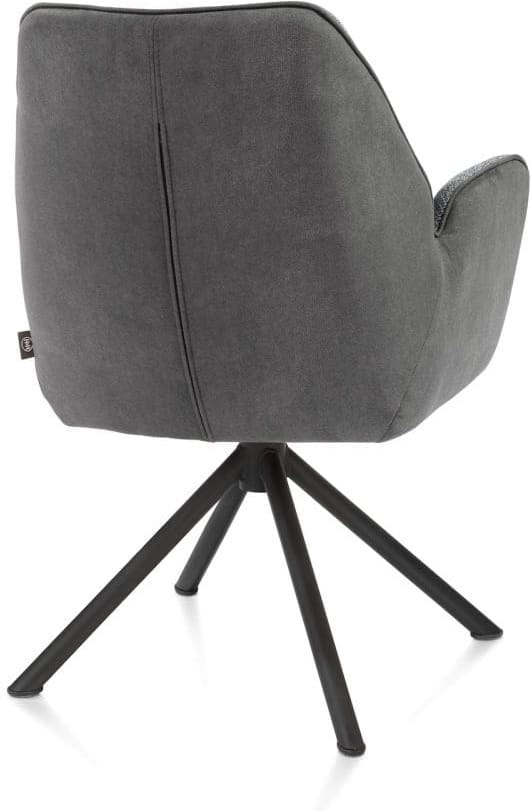 Henders & Hazel Bell armstoel - zwart frame recht - draaibaar - pocket - combi calabria/vada Antraciet Armstoel
