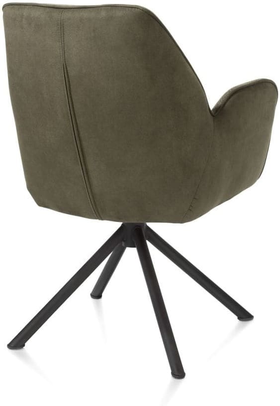 Henders & Hazel Bell armstoel - zwart frame recht - draaibaar - pocket - combi calabria/vada - mosgroen Armstoel