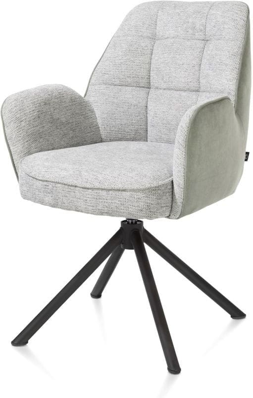 Henders & Hazel Bell armstoel - zwart frame recht - draaibaar - pocket - combi calabria/vada - olijf Groen Armstoel