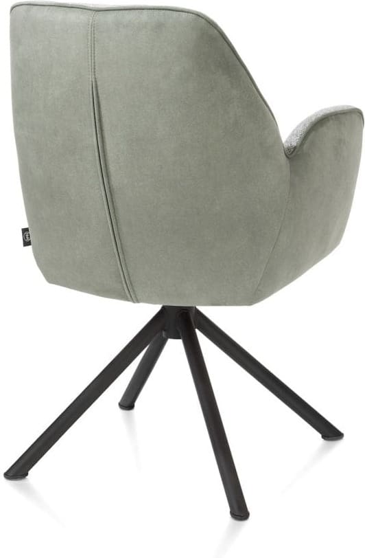 Henders & Hazel Bell armstoel - zwart frame recht - draaibaar - pocket - combi calabria/vada - olijf Groen Armstoel
