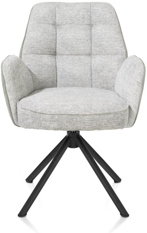 Henders & Hazel Bell armstoel - zwart frame recht - draaibaar - pocket - combi calabria/vada - olijf Groen Armstoel