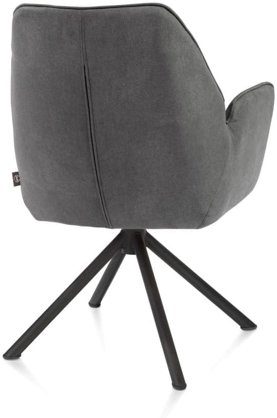 Henders & Hazel Bell armstoel - zwart frame recht - draaibaar - pocket - stof calabria Antraciet Armstoel