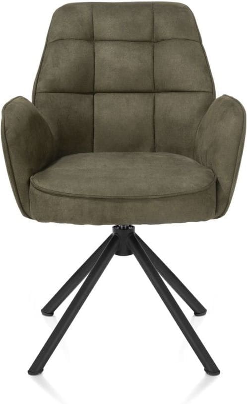 Henders & Hazel Bell armstoel - zwart frame recht - draaibaar - pocket - stof calabria - mosgroen  Armstoel