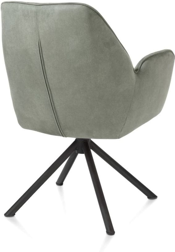 Henders & Hazel Bell armstoel - zwart frame recht - draaibaar - pocket - stof calabria - olijf Groen Armstoel