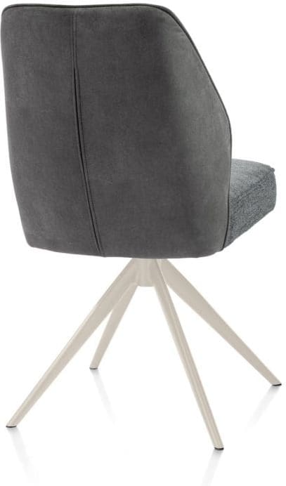 Henders & Hazel Bell eetkamerstoel - creme frame - draaibaar - relax - pocket - combi calabria/vada Antraciet Eetkamerstoel