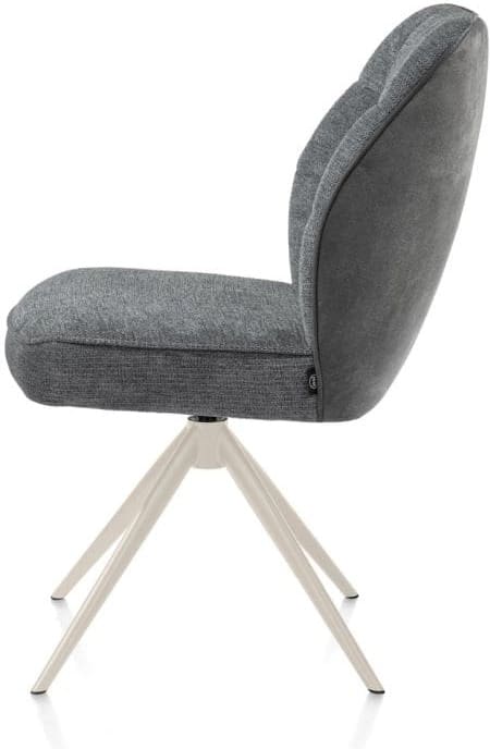 Henders & Hazel Bell eetkamerstoel - creme frame - draaibaar - relax - pocket - combi calabria/vada Antraciet Eetkamerstoel