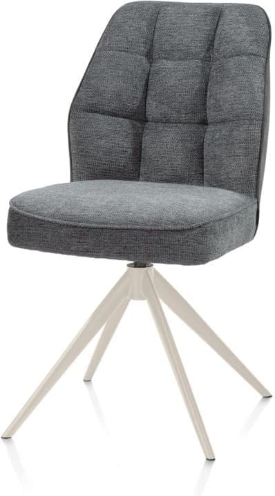 Henders & Hazel Bell eetkamerstoel - creme frame - draaibaar - relax - pocket - combi calabria/vada Antraciet Eetkamerstoel