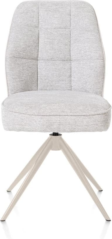 Henders & Hazel Bell eetkamerstoel - creme frame - draaibaar - relax - pocket - combi calabria/vada - kiezel Grijs|Wit Eetkamerstoel