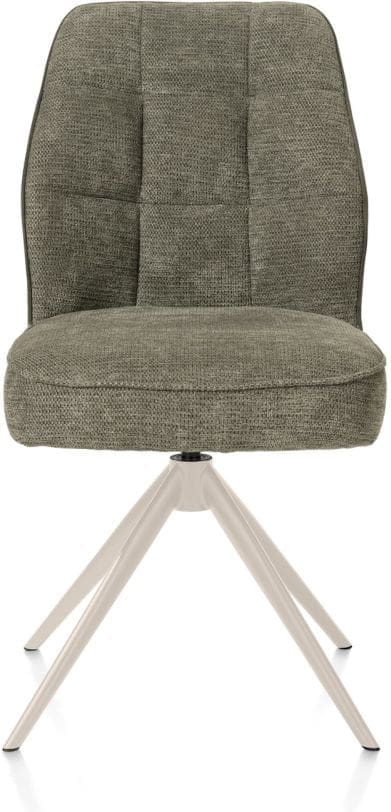 Henders & Hazel Bell eetkamerstoel - creme frame - draaibaar - relax - pocket - combi calabria/vada - mosgroen Eetkamerstoel