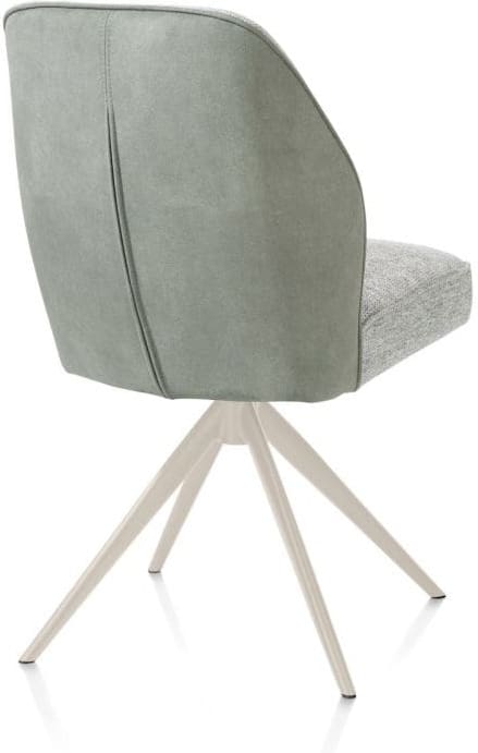 Henders & Hazel Bell eetkamerstoel - creme frame - draaibaar - relax - pocket - combi calabria/vada - olijf Groen Eetkamerstoel