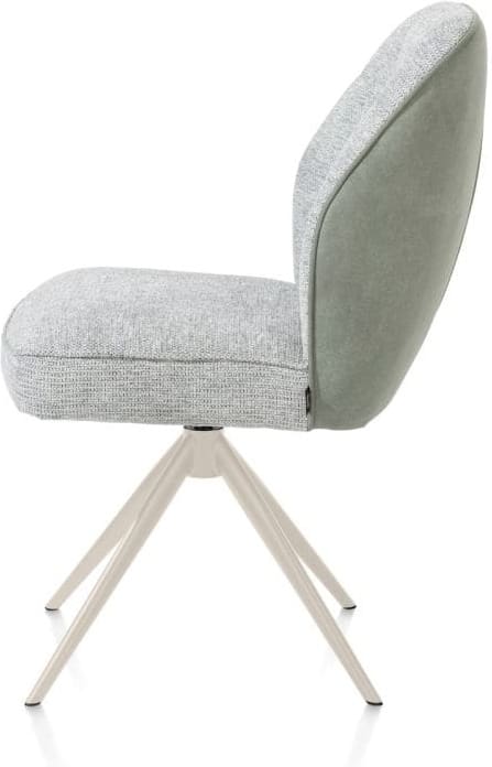 Henders & Hazel Bell eetkamerstoel - creme frame - draaibaar - relax - pocket - combi calabria/vada - olijf Groen Eetkamerstoel