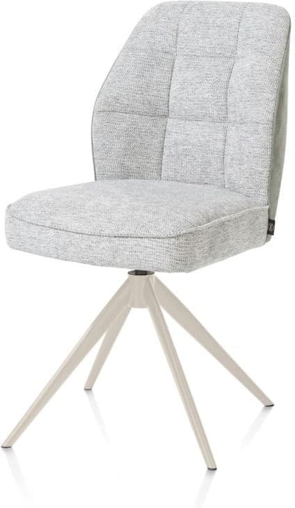 Henders & Hazel Bell eetkamerstoel - creme frame - draaibaar - relax - pocket - combi calabria/vada - olijf Groen Eetkamerstoel