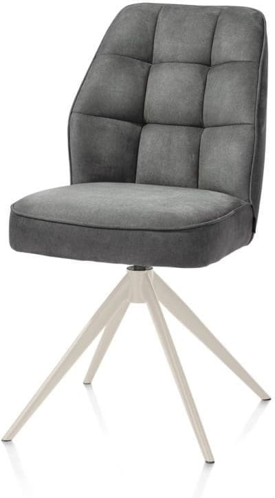 Henders & Hazel Bell eetkamerstoel - creme frame - draaibaar - relax - pocket - stof calabria Antraciet Eetkamerstoel