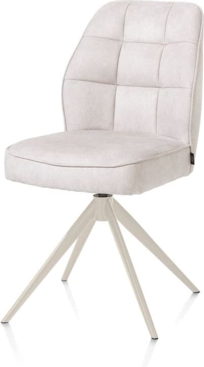 Henders & Hazel Bell eetkamerstoel - creme frame - draaibaar - relax - pocket - stof calabria - kiezel Grijs|Wit Eetkamerstoel