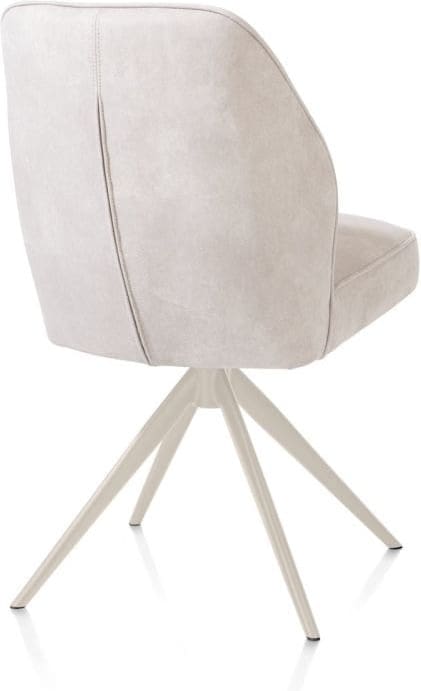 Henders & Hazel Bell eetkamerstoel - creme frame - draaibaar - relax - pocket - stof calabria - kiezel Grijs|Wit Eetkamerstoel