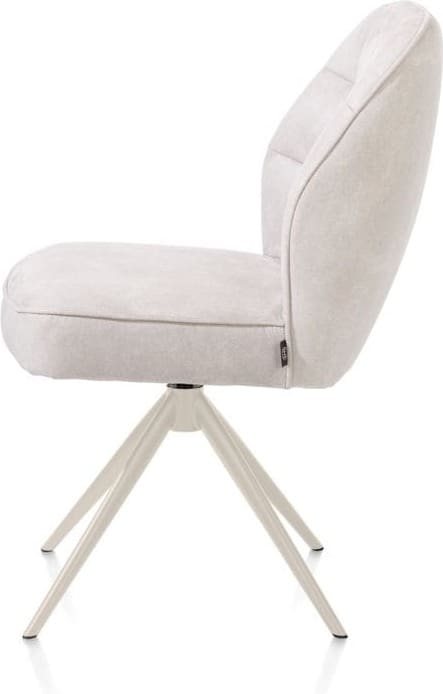 Henders & Hazel Bell eetkamerstoel - creme frame - draaibaar - relax - pocket - stof calabria - kiezel Grijs|Wit Eetkamerstoel