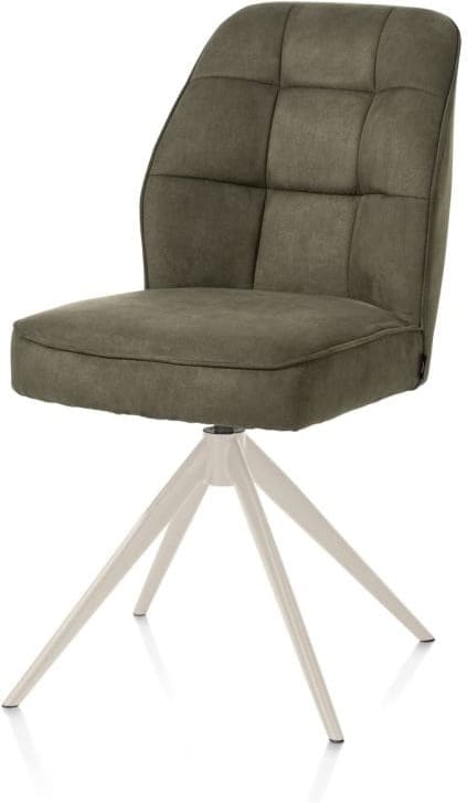 Henders & Hazel Bell eetkamerstoel - creme frame - draaibaar - relax - pocket - stof calabria - mosgroen Eetkamerstoel