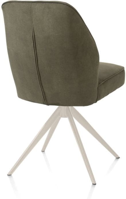 Henders & Hazel Bell eetkamerstoel - creme frame - draaibaar - relax - pocket - stof calabria - mosgroen Eetkamerstoel