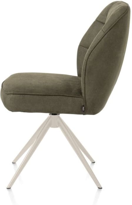 Henders & Hazel Bell eetkamerstoel - creme frame - draaibaar - relax - pocket - stof calabria - mosgroen Eetkamerstoel