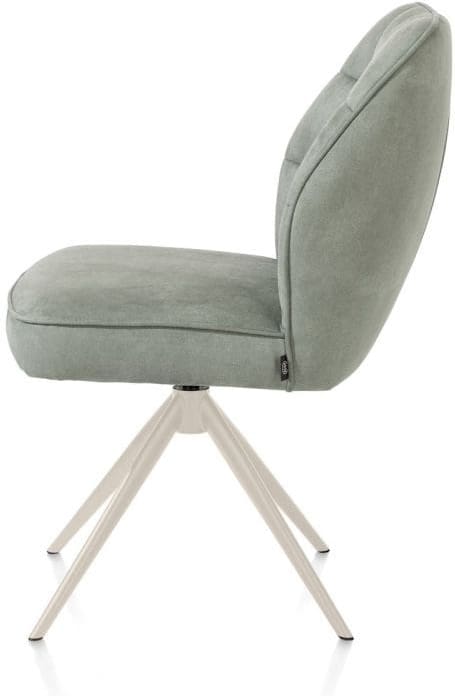 Henders & Hazel Bell eetkamerstoel - creme frame - draaibaar - relax - pocket - stof calabria - olijf Groen Eetkamerstoel
