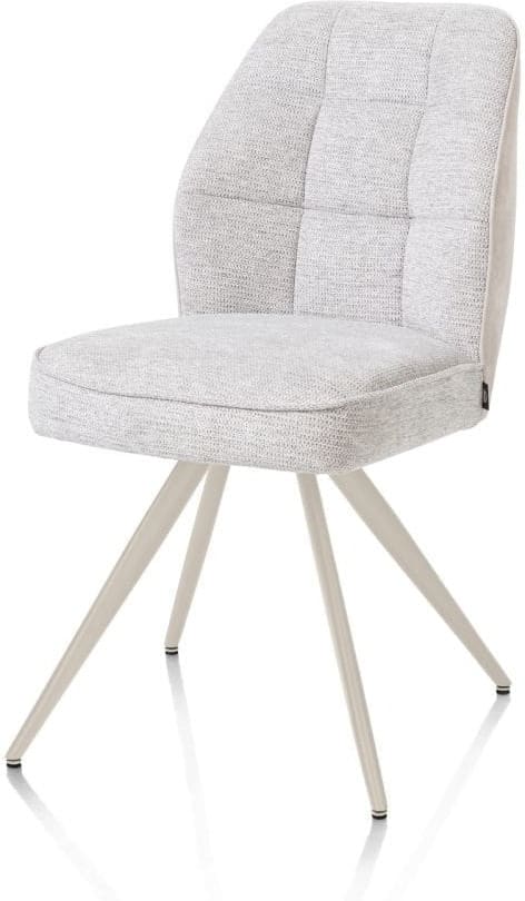 Henders & Hazel Bell eetkamerstoel - creme frame - pocket - combi calabria/vada - kiezel Grijs|Wit Eetkamerstoel
