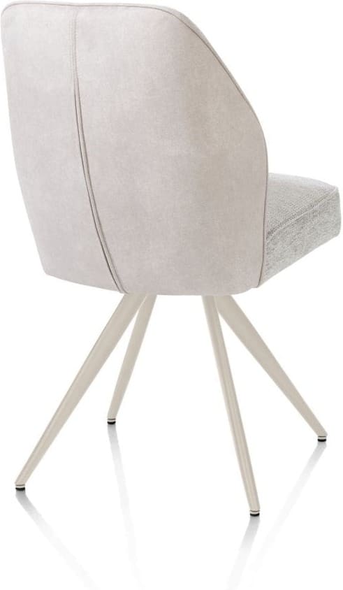 Henders & Hazel Bell eetkamerstoel - creme frame - pocket - combi calabria/vada - kiezel Grijs|Wit Eetkamerstoel